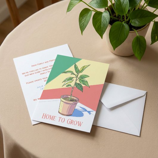 Home to Grow house plant Nieuw Adres Aankondiging