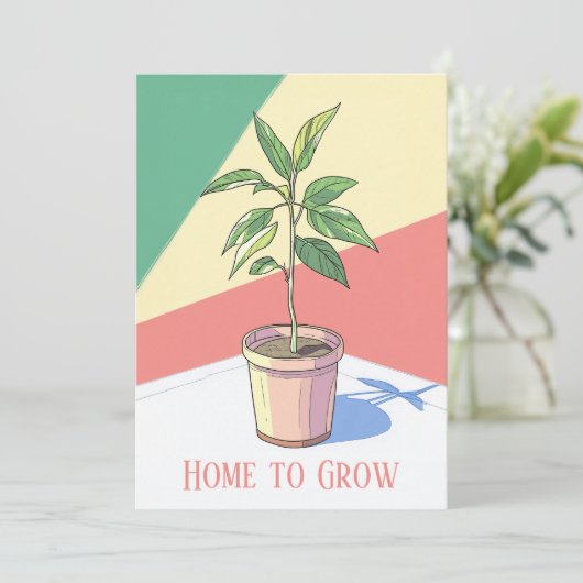 Home to Grow house plant Nieuw Adres Aankondiging (Staand voorkant)