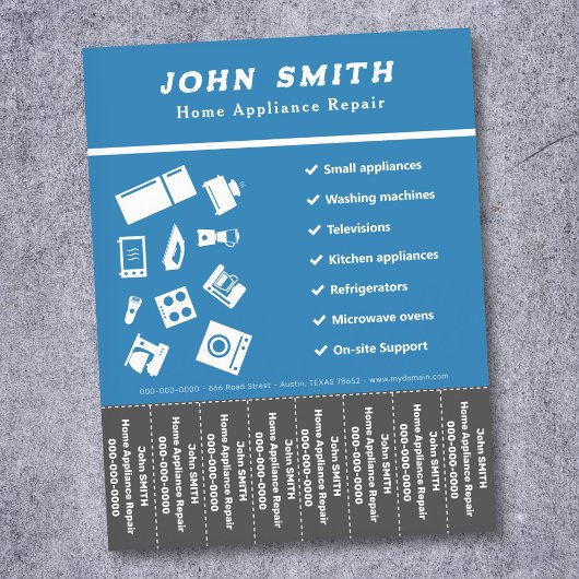 Home Toestel Reparatie Tear Off Strips Flyer