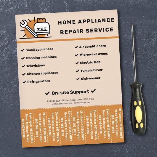 Home Toestellen Reparaties Scheur Off Strips Flyer