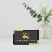 Home Truck Movers On Black Gold Tab Corners Visitekaartje (Staand voorkant)