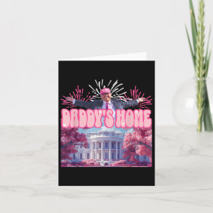 Home Trump 2024 Shirt Happy July 4 Vuurwerk Roze Kaart