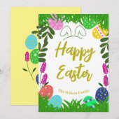 Home Tuin Kleurrijk Paasei Feestdagenkaart (Voorkant / Achterkant)