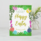 Home Tuin Kleurrijk Paasei Feestdagenkaart (Staand voorkant)
