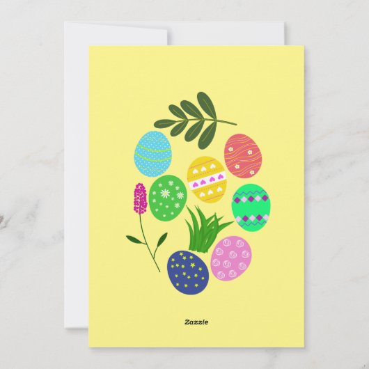 Home Tuin Kleurrijk Paasei Feestdagenkaart (Achterkant)