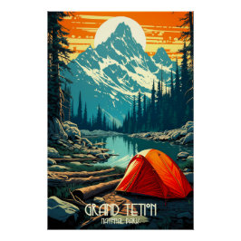 Home Tussen de reuzen | Grand Teton Camping Perfect Poster
