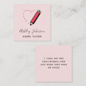 Home Tutor Docent Educator Schattige Pencil Baby P Vierkante Visitekaartje (Voorkant / Achterkant)