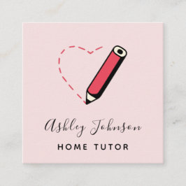 Home Tutor Docent Educator Schattige Pencil Baby P Vierkante Visitekaartje