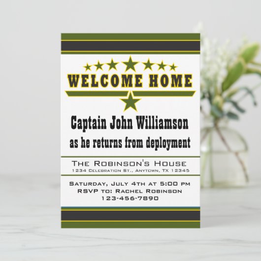 Home-uitnodiging van de soldaat kaart (Staand voorkant)