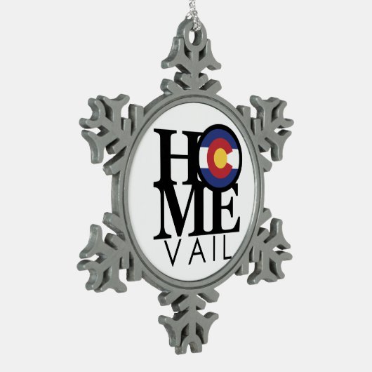 HOME Vail Colorado Tin Sneeuwvlok Ornament (Links)