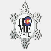 HOME Vail Colorado Tin Sneeuwvlok Ornament (Rechts)