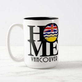 HOME Vancouver (BC-vlag) 15 oz Tweekleurige Koffiemok