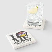 HOME Vancouver (BC-vlag) Stenen Onderzetter (Zijkant)