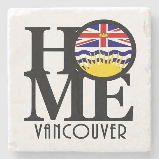 HOME Vancouver (BC-vlag) Stenen Onderzetter (Voorkant)