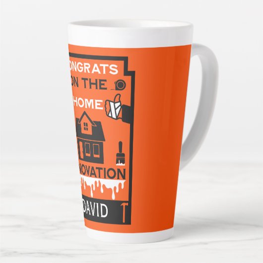 Home Verbetering Gefeliciteerd Latte Mok (Rechterhoek)