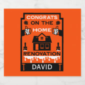 Home Verbetering Gefeliciteerd Likeurfles Etiket (Enkel label)