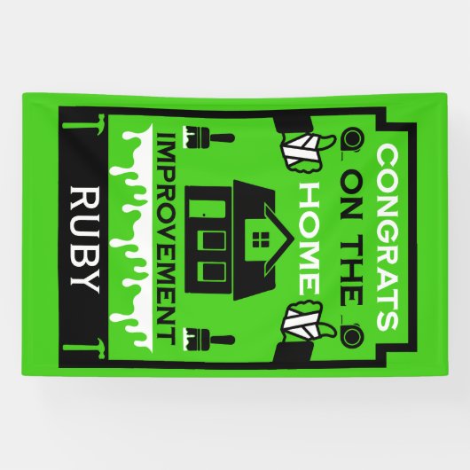 Home Verbetering Gefeliciteerd Spandoek (Horizontaal)