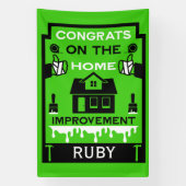 Home Verbetering Gefeliciteerd Spandoek (Verticaal)