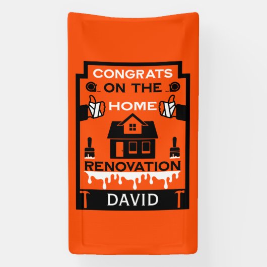 Home Verbetering Gefeliciteerd Spandoek (Verticaal)