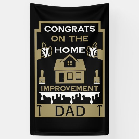 Home Verbetering Gefeliciteerd Spandoek (Verticaal)