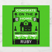 Home Verbetering Gefeliciteerd Sparkling Wijnetiket (Enkel label)