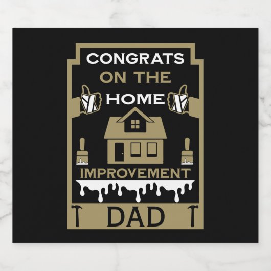 Home Verbetering Gefeliciteerd Sparkling Wijnetiket (Enkel label)