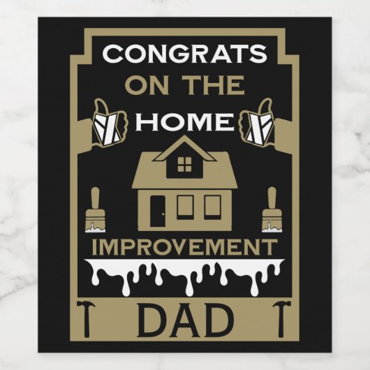 Home Verbetering Gefeliciteerd Wijn Etiket (Enkel label)