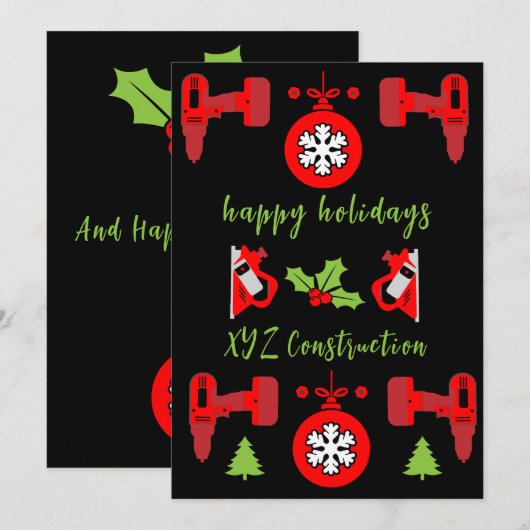 Home Verbetering Kerstcadeaus Feestdagenkaart (Voorkant / Achterkant)