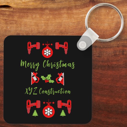 Home Verbetering Kerstcadeaus Sleutelhanger (Achterkant)