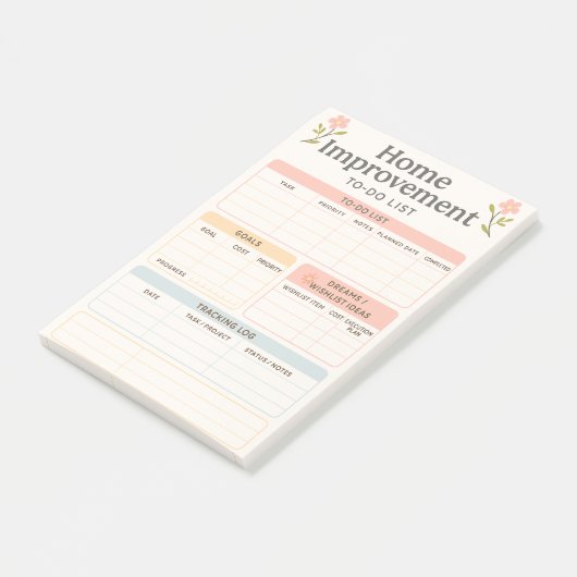 Home Verbetering To-Do Lijstplanner Post-it® Notes (Schuin)