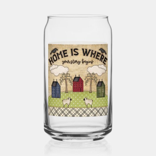 Home verhaal Boerderij sentiment Blikvorm Glas (Voorkant)