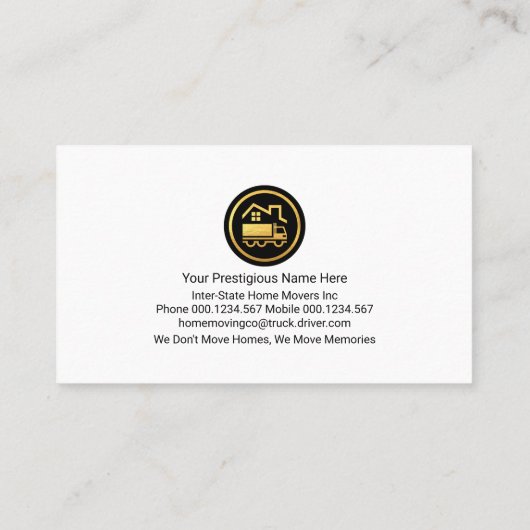 Home Verhuizen Vervoer Landschap Vrachtwagenchauff Visitekaartje (Achterkant)