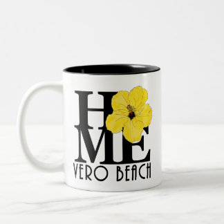 HOME Vero Beach 11oz Yellow Hibiscus Tweekleurige Koffiemok