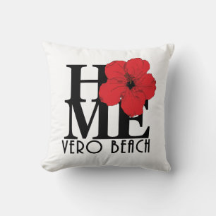 HOME Vero Beach Rode Hibiscus Kussen
