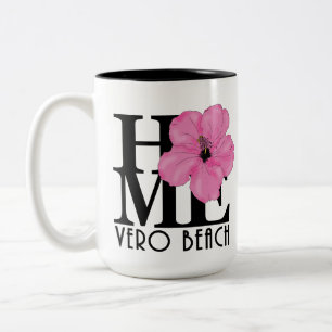 HOME Vero Beach roze Hibiscus 15oz Tweekleurige Koffiemok