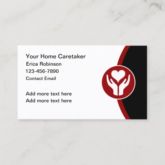 Home Verzorger Companion Hart Thema Visitekaartje (Voorkant)