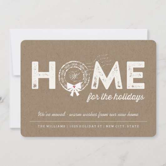 Home voor de Feestdagen die een aankondigingskaart Feestdagenkaart (Voorkant)