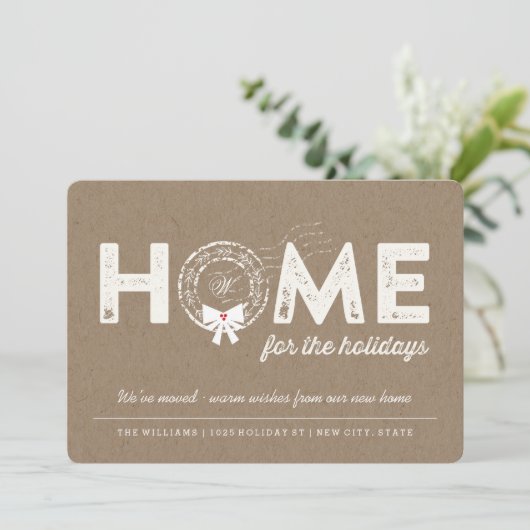 Home voor de Feestdagen die een aankondigingskaart Feestdagenkaart (Staand voorkant)