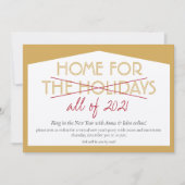 Home voor de Feestdagen Funny Nieuwjaar Eve Party Kaart (Voorkant)