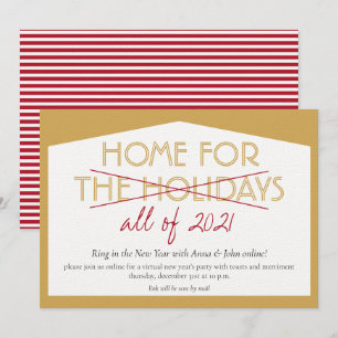 Home voor de Feestdagen Funny Nieuwjaar Eve Party Kaart