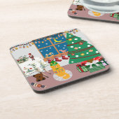 Home voor de Feestdagen Illustratie Bier Onderzetter (Linkerzijde)