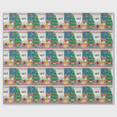 Home voor de Feestdagen Illustratie Cadeaupapier (Vlak)