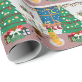 Home voor de Feestdagen Illustratie Cadeaupapier (Rol Hoek)