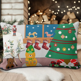 Home voor de Feestdagen Illustratie Kussen