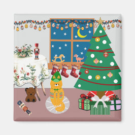 Home voor de Feestdagen Illustratie Magneet