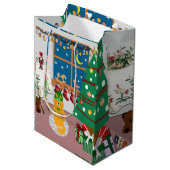 Home voor de Feestdagen Illustratie Medium Cadeauzakje (Voorkant Gekanteld)
