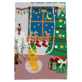Home voor de Feestdagen Illustratie Medium Cadeauzakje (Achterkant)