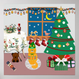 Home voor de Feestdagen Illustratie Poster