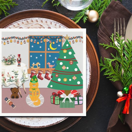 Home voor de Feestdagen Illustratie Servet