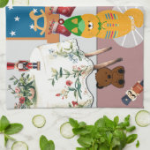 Home voor de Feestdagen Illustratie Theedoek (Gevouwen)